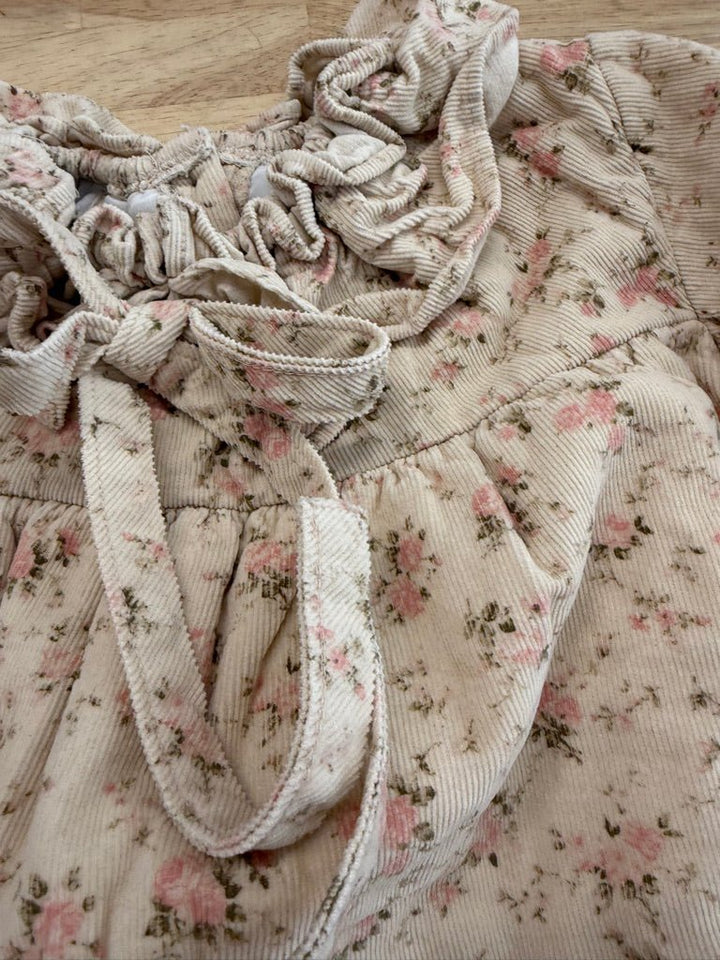 Ango Quilted Corduroy Dress – XS (2/3Y) | Beige Button - Up - Nest and Sprout - Consignment