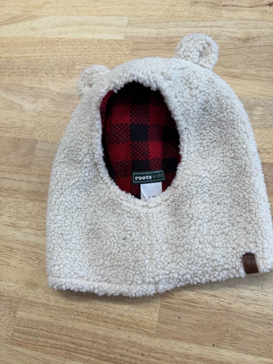 Roots Balaclava – 0–12M | Buffalo Plaid Sherpa - Nest and Sprout - Consignment