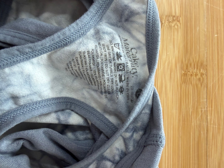 Cake Maternity Nursing Sports Bra – L | Racerback | Steel and White Tie-Dye