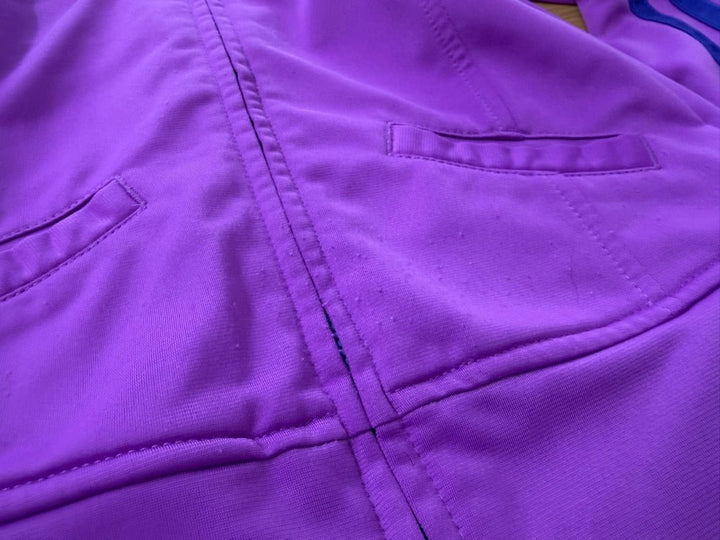 Adidas Zip-Up Track Jacket – 4 | Light Purple & Purple Stripes - Nest and Sprout-Consignment
