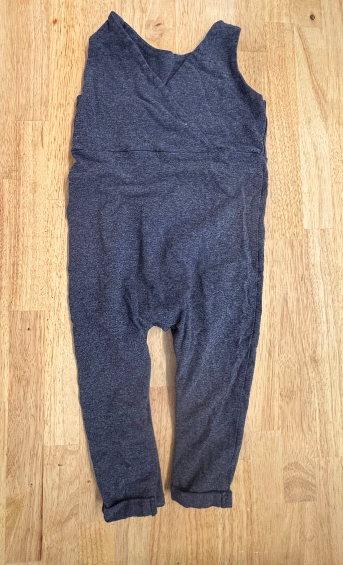 Sloane West Clothing Co 6–12M Romper (Denim Colour, Bamboo Blend)