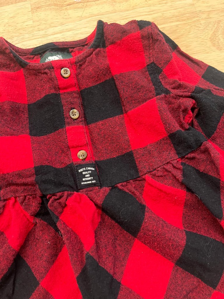 Roots 6-12M Buffalo Plaid Dress - Nest and Sprout-Consignment