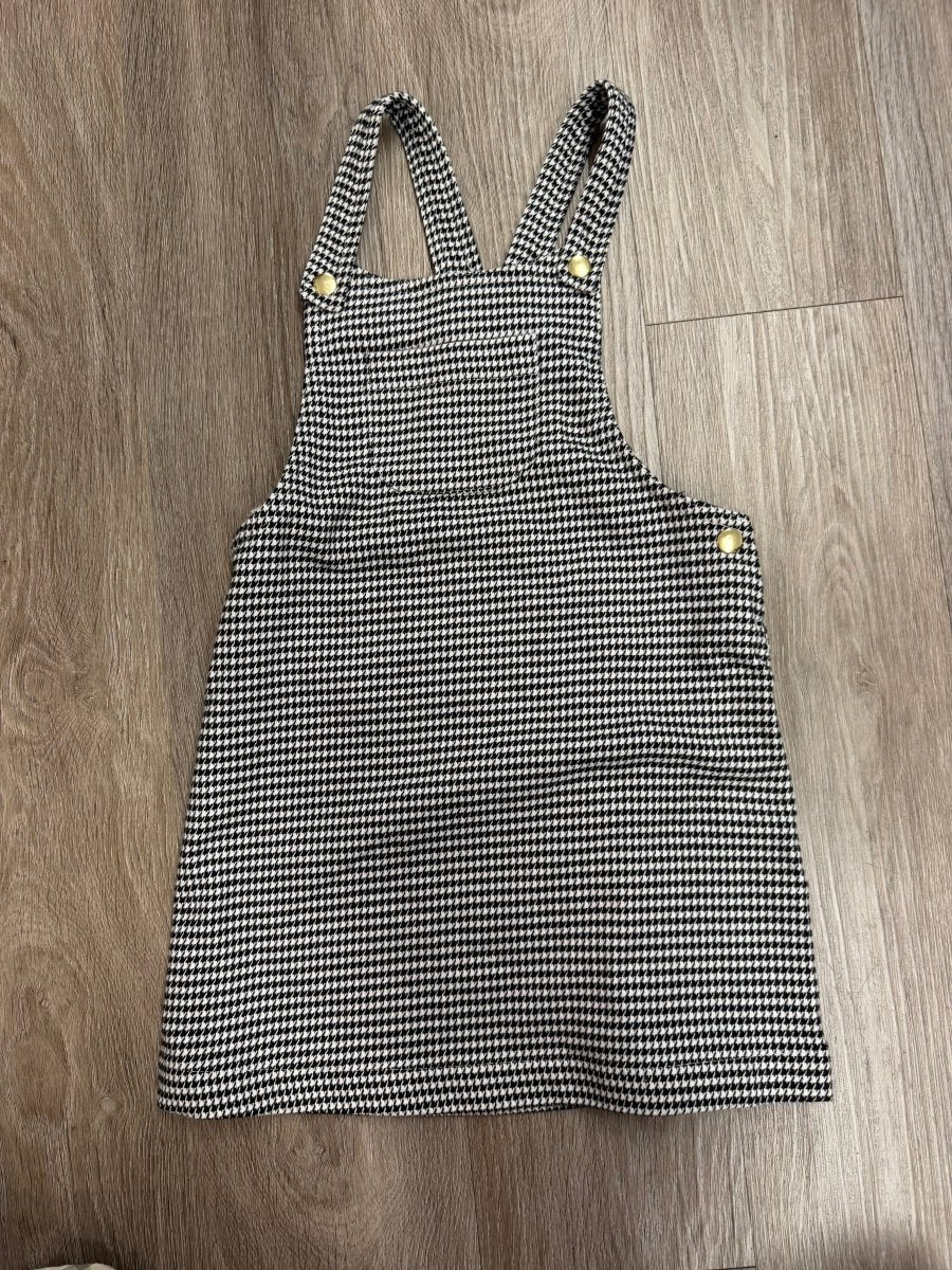 Max Studio Kids Herringbone Jumper Dress – 5 | Black & White - Nest and Sprout-Consignment