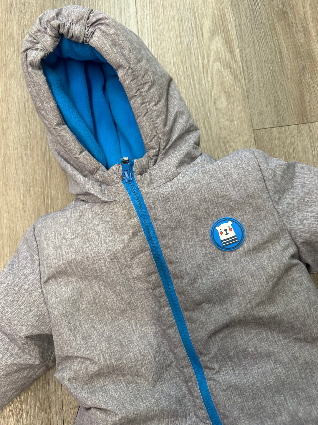 George Snowsuit – 12–18M | Grey Blue Lining