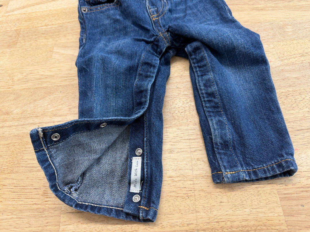 Gap Jeans – 12–18M | Medium Dark Blue Snap Crotch