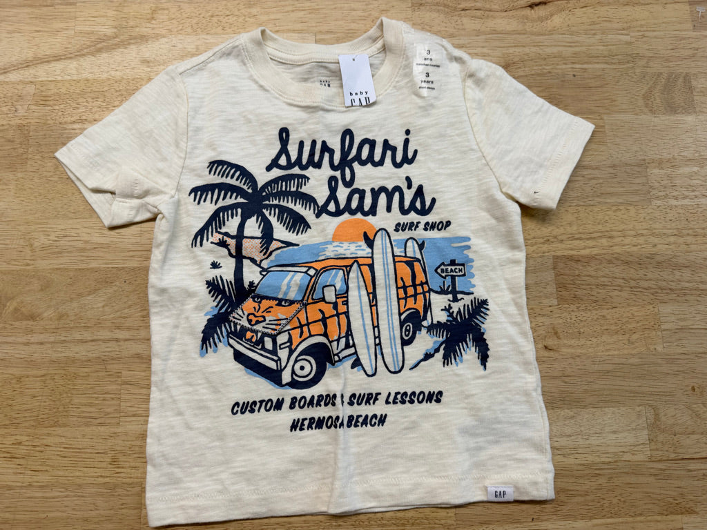 Gap Surf Shop Graphic T-Shirt – 3Y | Cream Safari | NWT