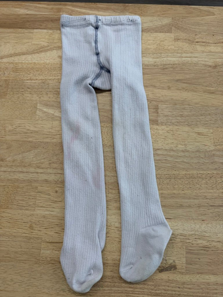 Finn + Grin Custom Dyed Ribbed Tights – 105cm | White | Play - Nest and Sprout-Consignment