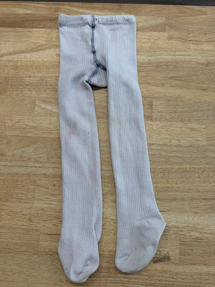 Finn + Grin Custom Dyed Ribbed Tights – 105cm | White | Play - Nest and Sprout-Consignment