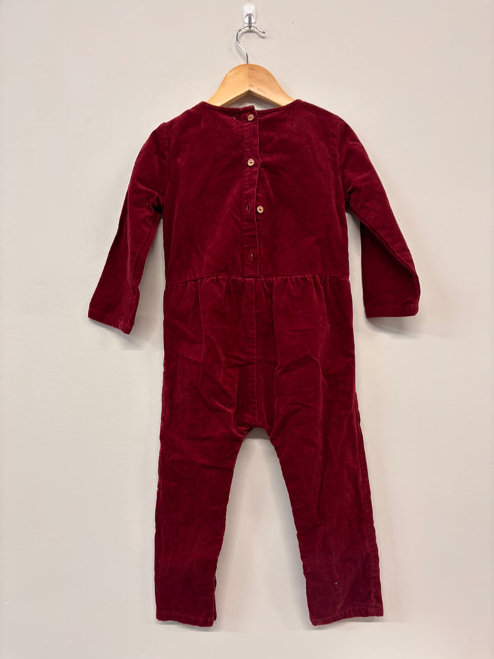 Zara Corduroy Jumpsuit – Red – Size 3-4Y