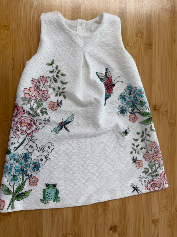 Koala Kids Dress & Diaper Cover – 12–18M | White Butterfly Floral