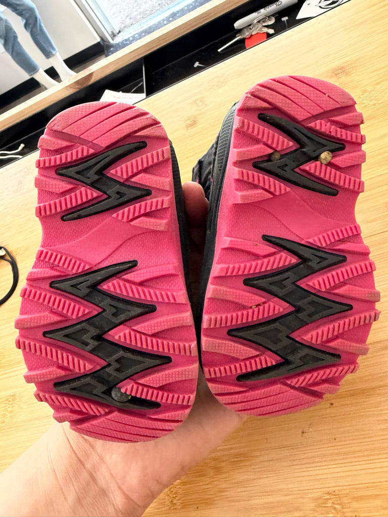 IceFields Galosh Winter Boots – 5 | Pink & Black Unicorn Velcro
