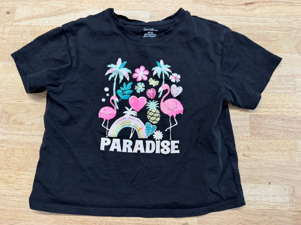 George Paradise Graphic Crop Top – 6 | Black - Nest and Sprout-Consignment