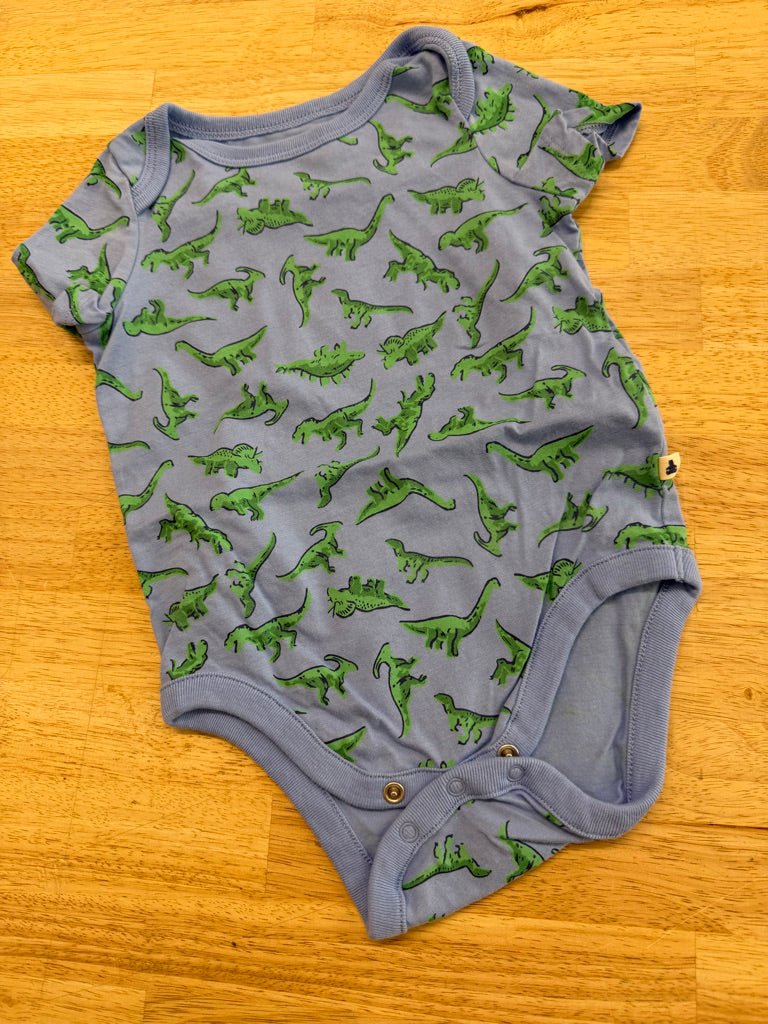 Gap Dinosaur Bodysuit Light Blue | Size 6–12M - Nest and Sprout - Consignment