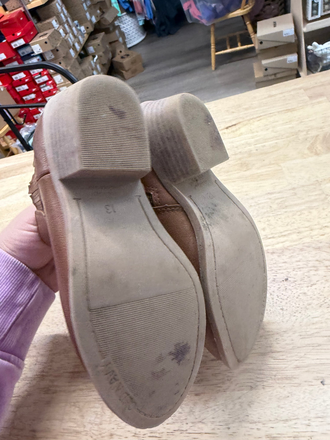Old Navy Chestnut Ankle Boot – Junior 13 | Low Heel Zipper