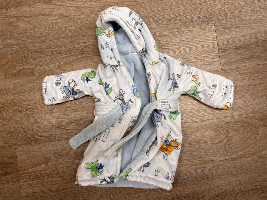 House Brand 12M Fleece Robe – Blue Knit Design