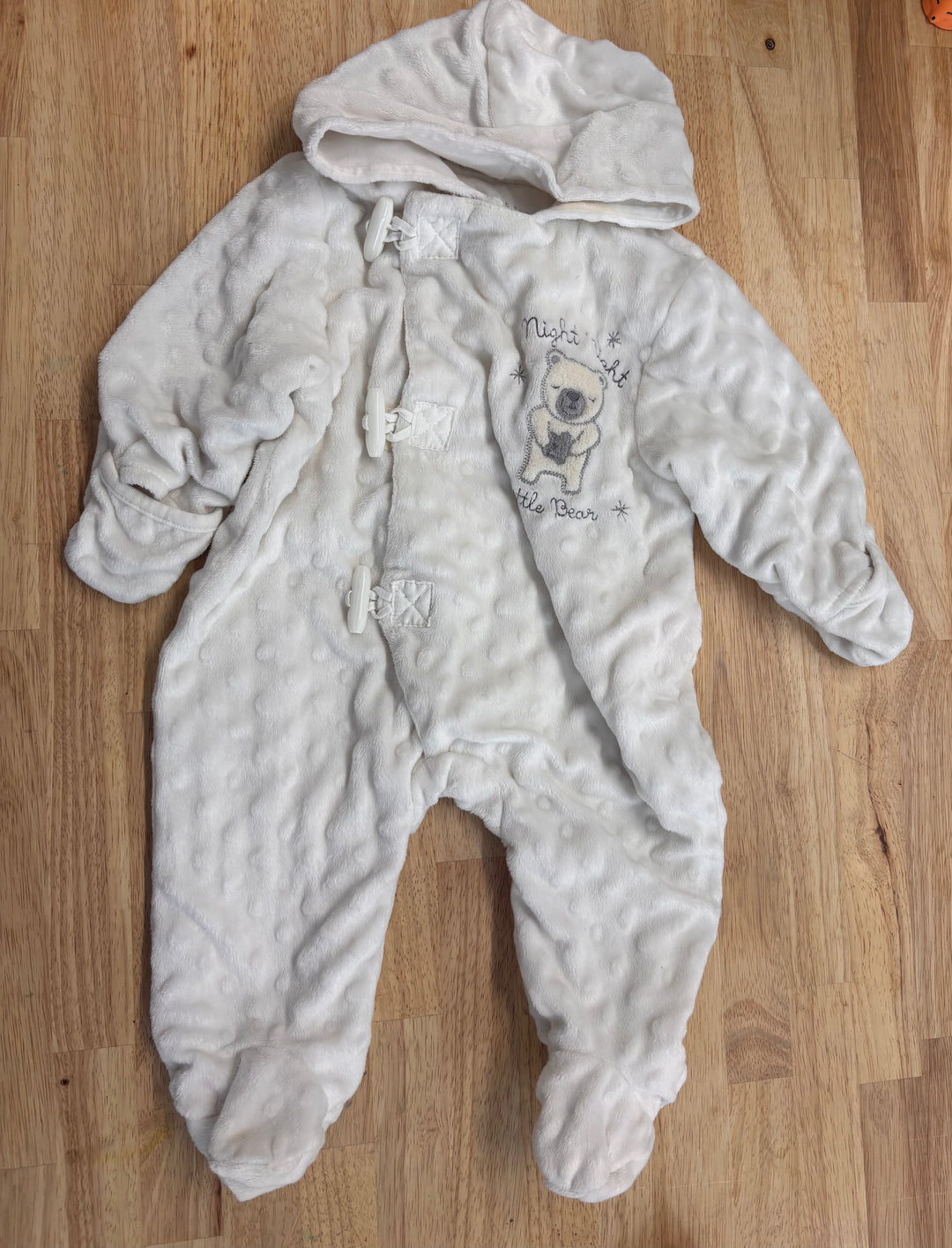 Joe Fresh 3–6 Months White Minky Bunting Suit