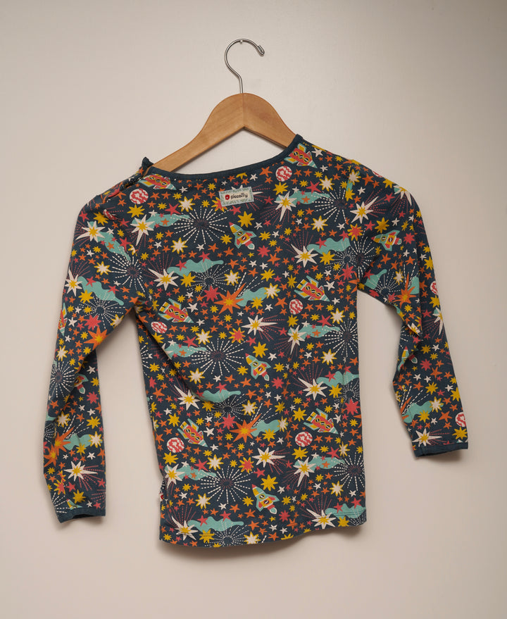 Piccalilly Long Sleeve Space Shirt, 7- 8 Years