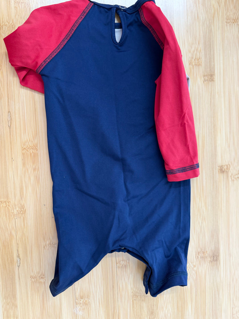 Fullsand Full Protek Baby Sunsuit – 12M | Navy Red & Beige Rash Guard