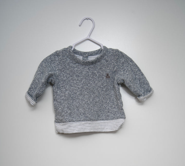 Baby Gap Reversible 3 Month Sweater, Light Grey | Clearance