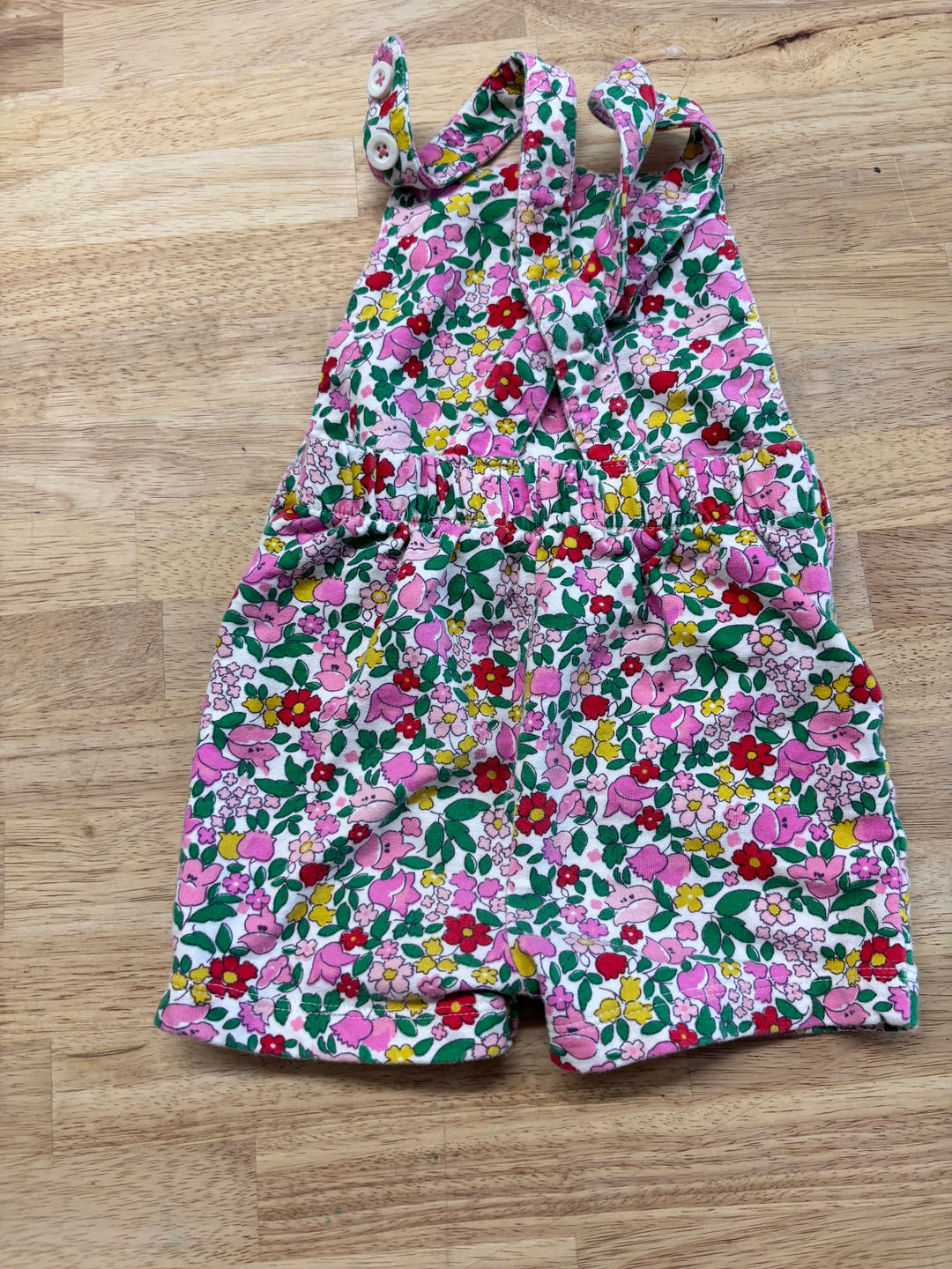 Baby Boden Floral Short Overalls 12–18M