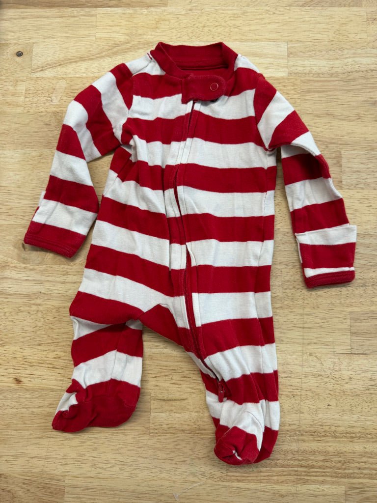 Little Planet by Carter's Sleeper – Newborn | Red & White Stripe Footed Two - Way Zip - Nest and Sprout - Consignment