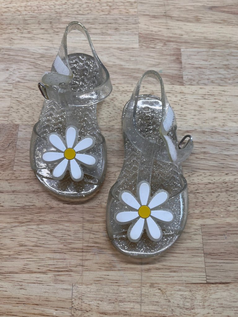 Old Navy Clear Jelly Sandals – Silver Sparkle 5 - Nest and Sprout - Consignment
