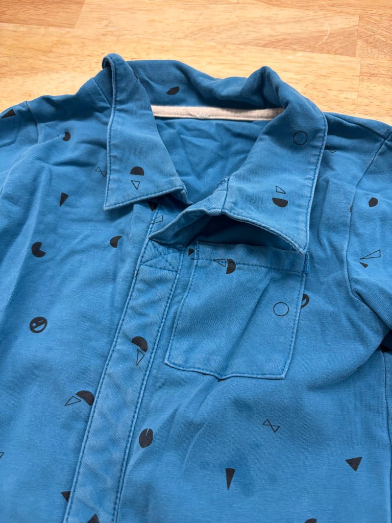 Peekaboo Beans Collared Shirt 3 – Blue - Nest and Sprout - Consignment