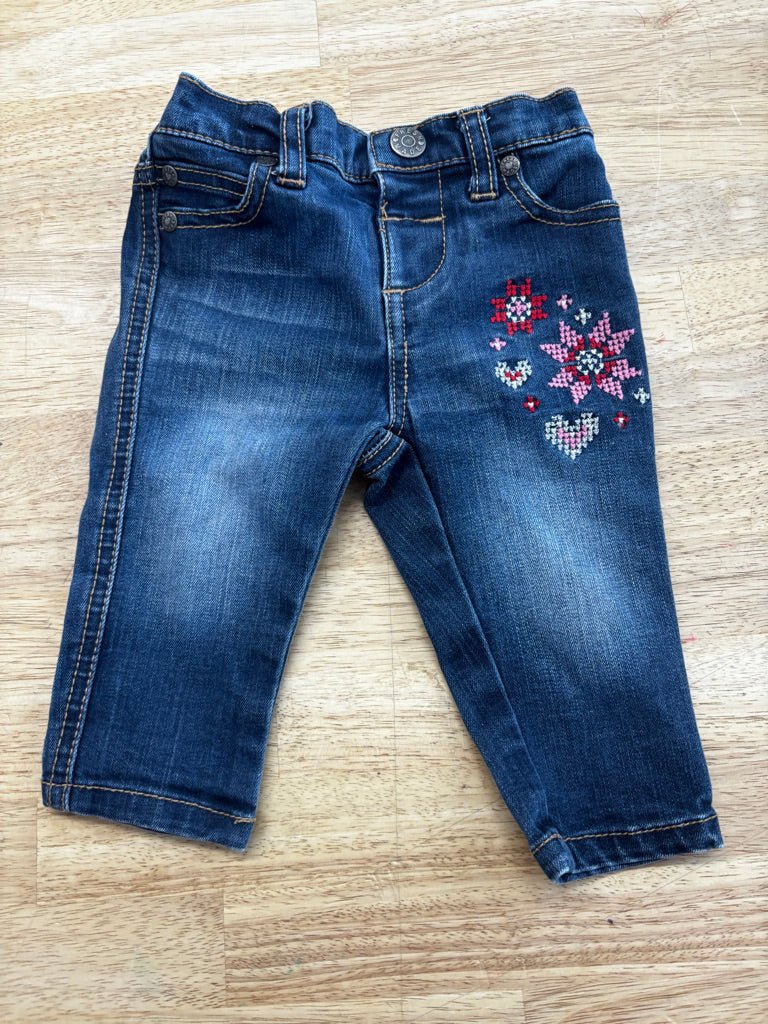 Joe Fresh Embroidered Jeans | Size 3–6M - Nest and Sprout - Consignment