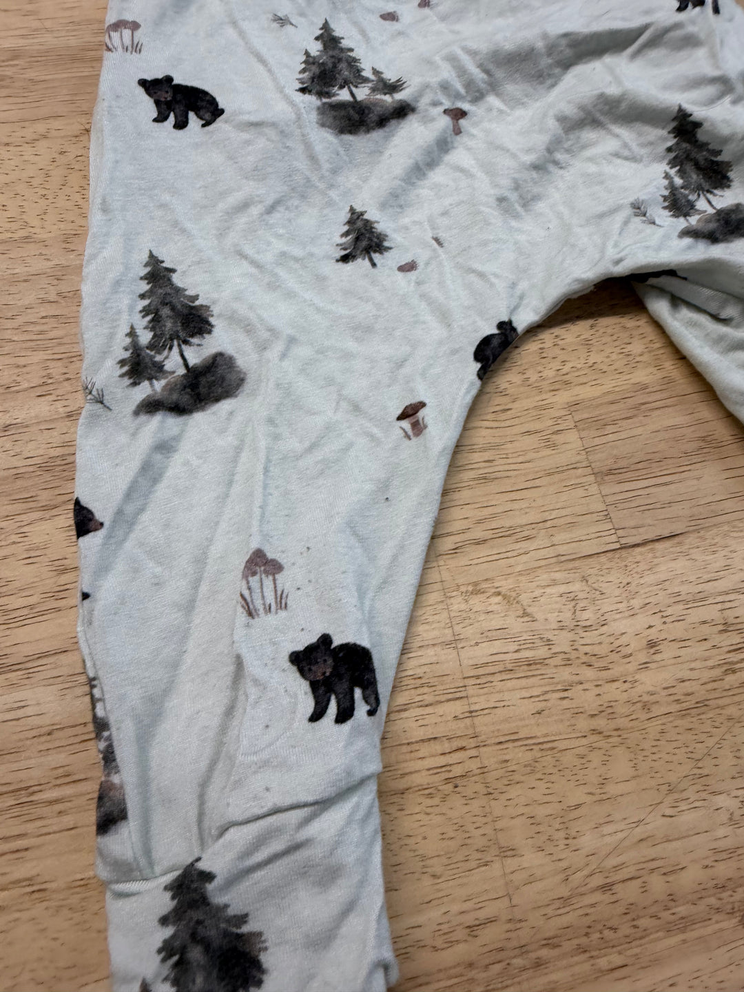 Belan J Bear Print Harem Pant – 6–12M | Light Green Pockets | Play