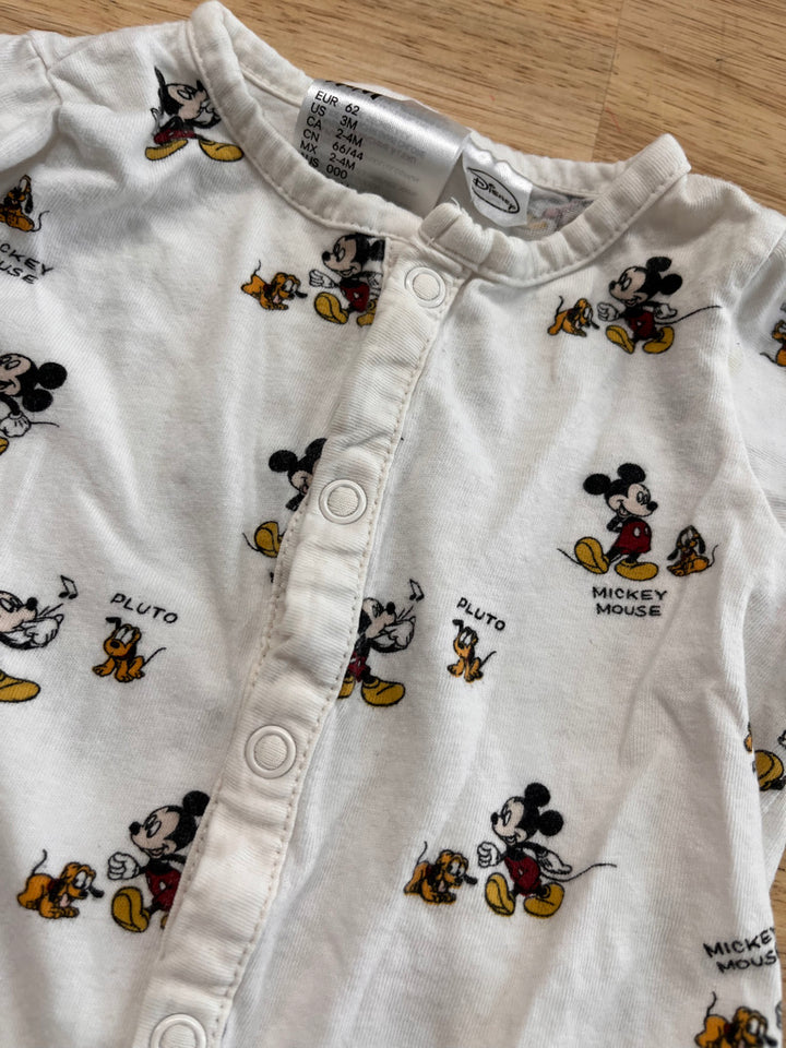 H&M 3M Cream Snap Romper – Mickey & Pluto
