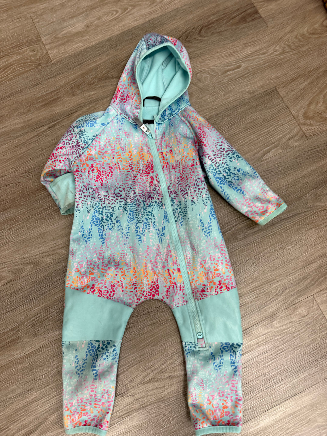 Therm One Piece Rain Suit – 12-18 Months | Leopard Print | Light Blue | Water Resistant