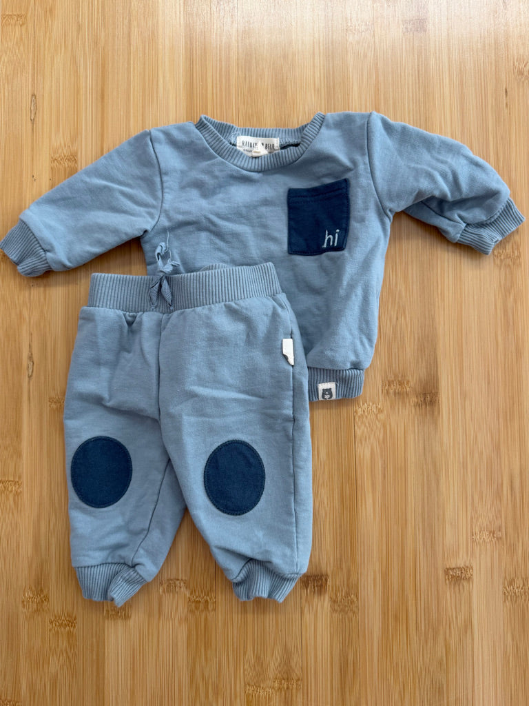 Rabbit & Bear Two-Piece Set – 0–3M | Bluestone Jogger & Sweatshirt