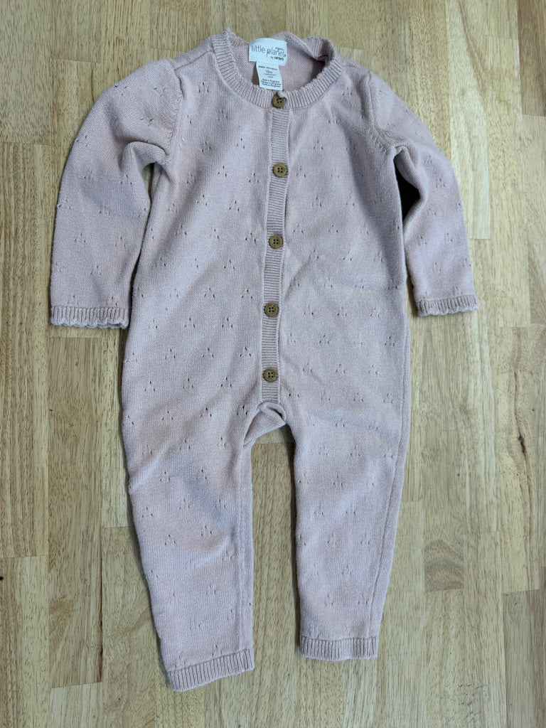 Little Planet by Carter's Knit Romper – 12M | Button-Down Long Sleeve