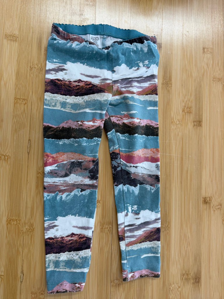 Tea Collection Leggings – 4 | Blue Mountain Scale | Fair Condition - Nest and Sprout-Consignment