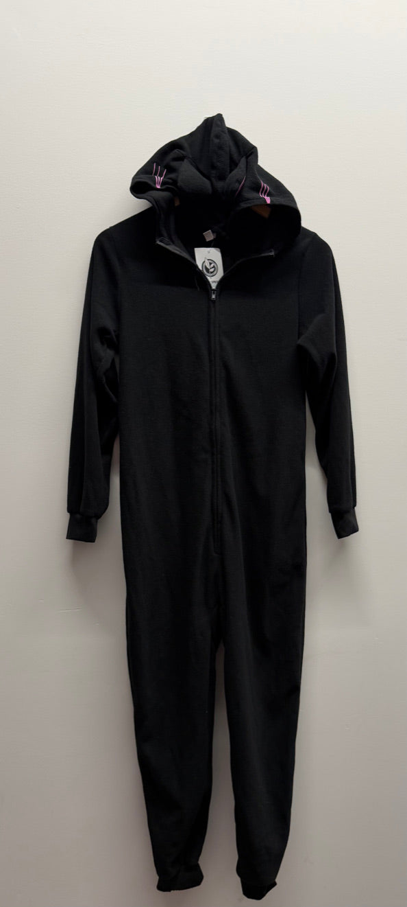Black Cat Fleece One-Piece Costume – 12/14 | Tail & Hood