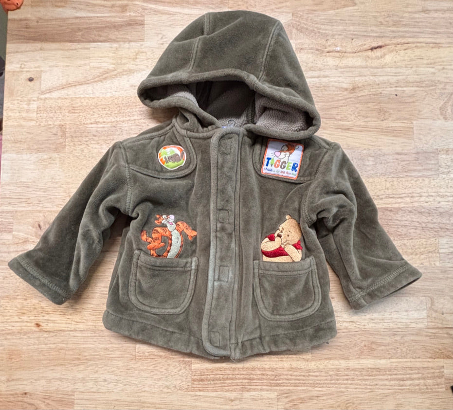 Disney Fleece Jacket – 6–12M Green Pooh & Tigger