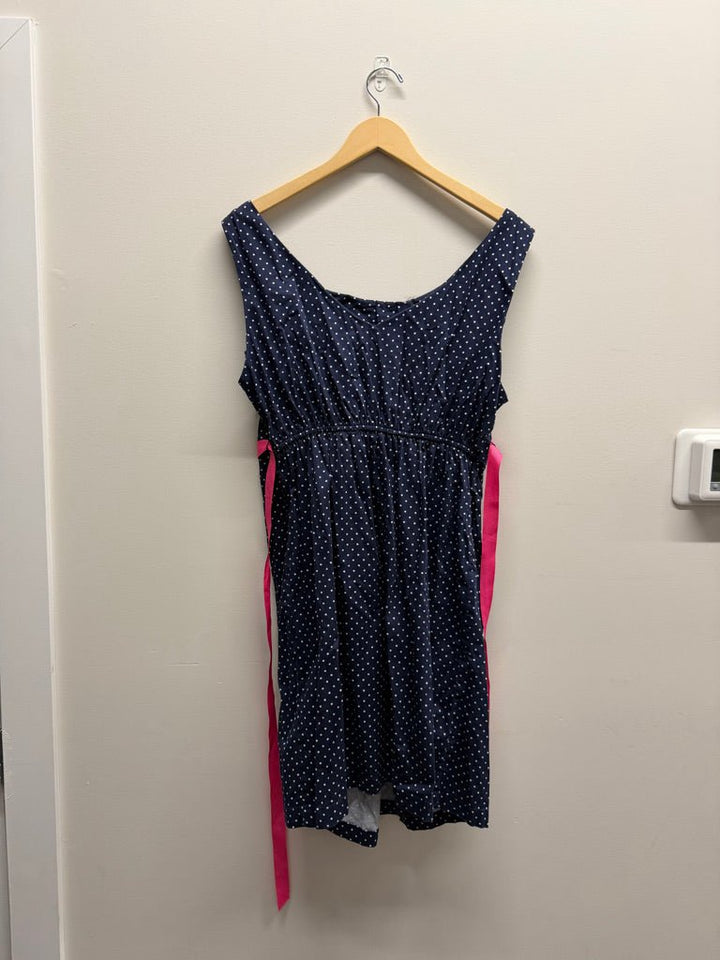 Motherhood Maternity Dress – XL | Navy Polka Dot - Nest and Sprout - Consignment