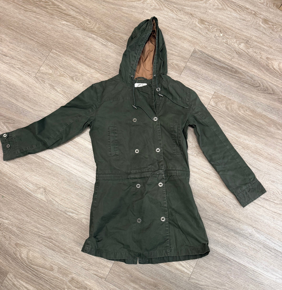 Sitka Forage Trench Coat – Adult XS (Youth 8–10) | Forest Green Button-Up