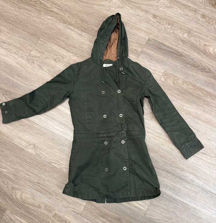 Sitka Forage Trench Coat – Adult XS (Youth 8–10) | Forest Green Button-Up