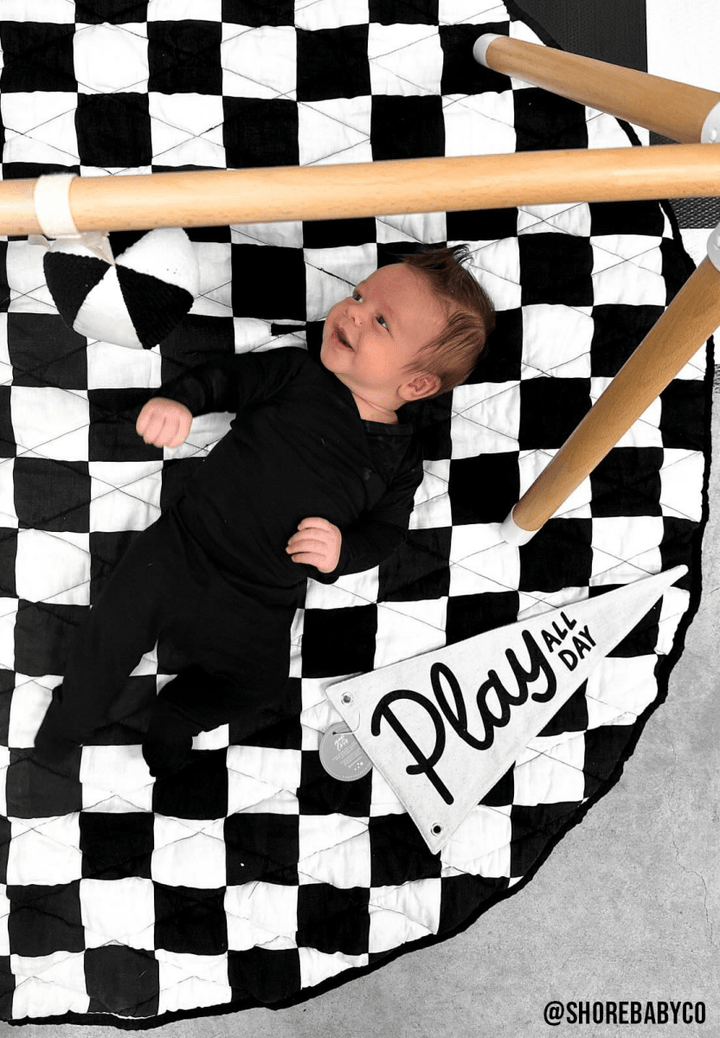 Play All Day Canvas Pennant Flag - Kids Playroom Decor - Nest and Sprout - Cherrypick