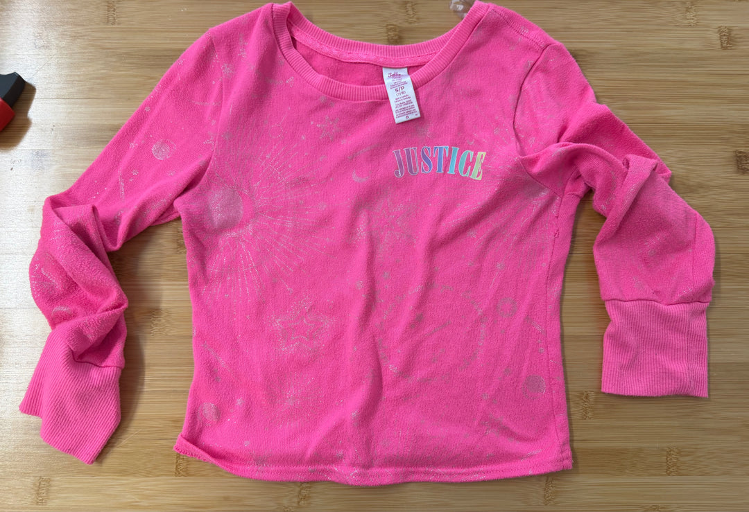 Justice Long Sleeve Top – 7/8 | Hot Pink