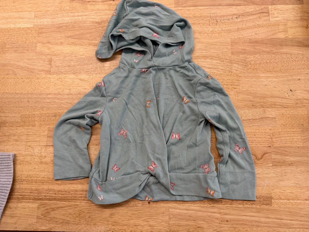 OshKosh Hooded Knit Shirt – 24M | Turquoise Butterfly