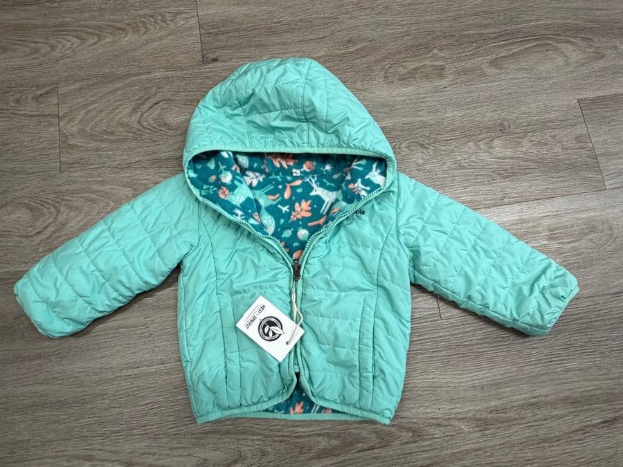 Columbia Reversible Jacket – 3 | Minty & Autumn Squirrel Bright Blue Feminine - Nest and Sprout-Consignment