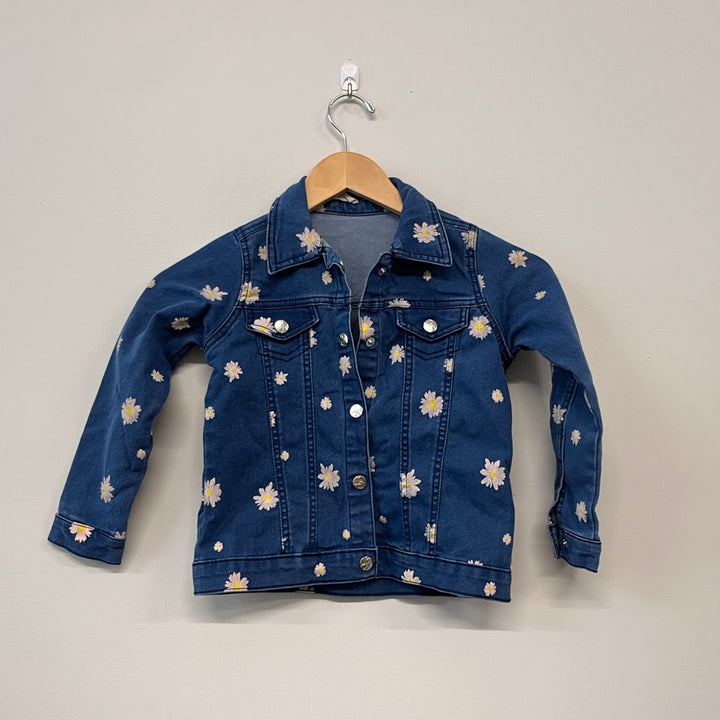 Jessica Simpson 5y Daisy Print Denim Jacket