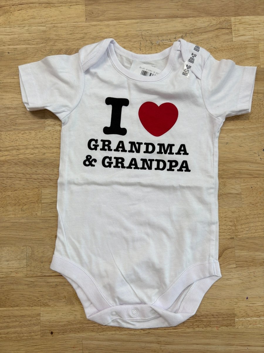 The Children’s Place “I ❤️ Grandma & Grandpa” Bodysuit – 9-12M - Nest and Sprout-Consignment