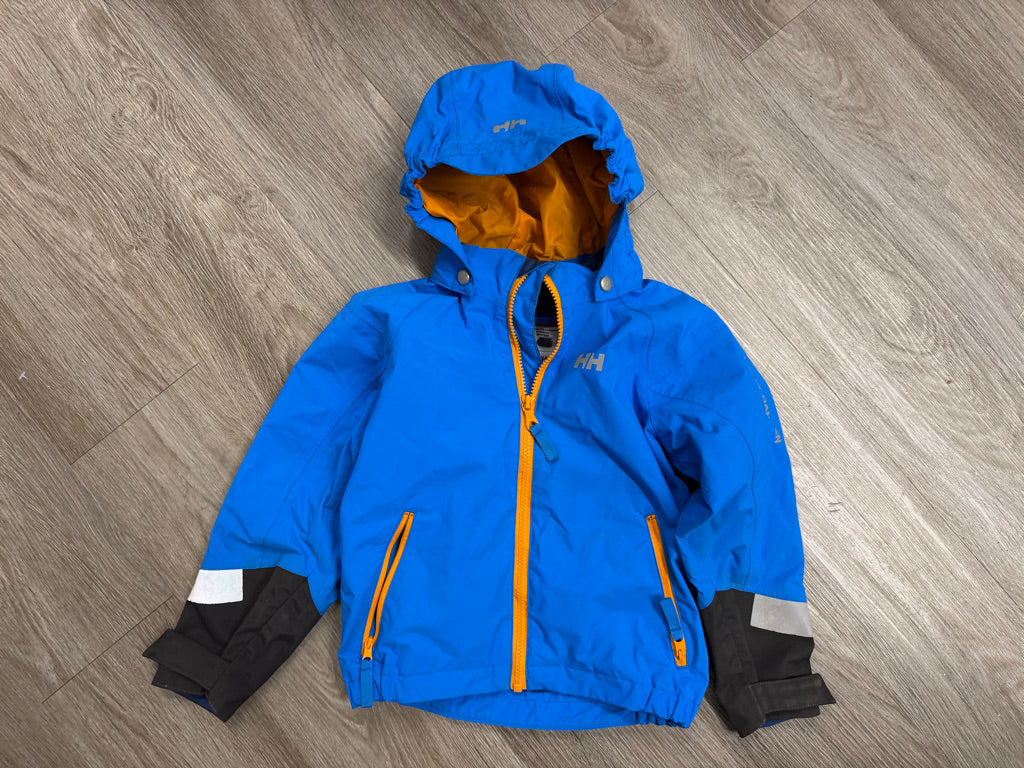 Helly Hansen Rain Jacket – 4 (104cm) | Blue Detachable Hood