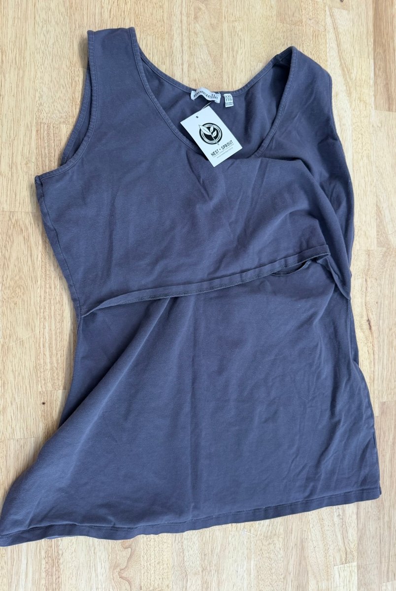 Momzelle Lift-Up Nursing Tank Top – XXL | Grey - Nest and Sprout-Consignment