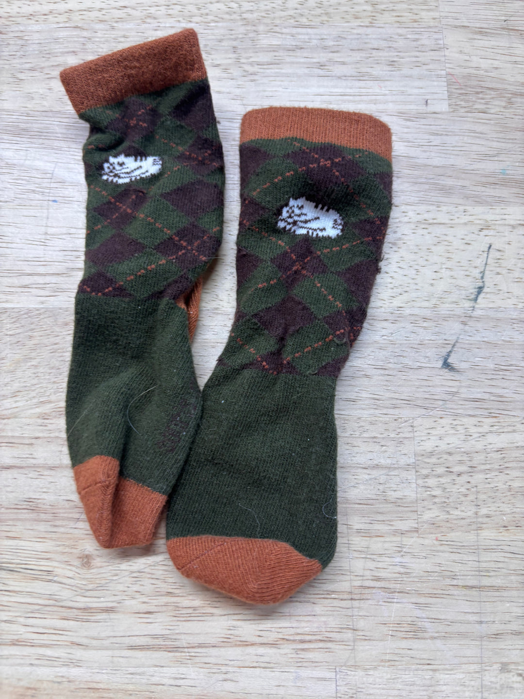 Green Argyle Socks 12cm