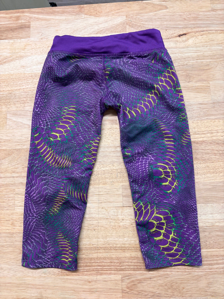 Under Armour Youth XS HeatGear Leggings - Purple Snake Skin