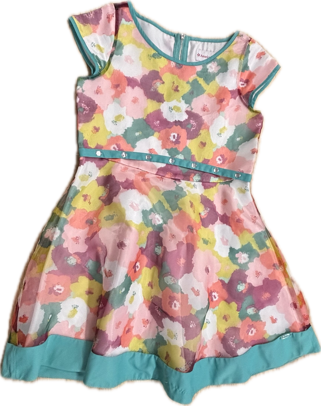 American Girl Size 8 Dress, Bright Bloom